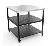 onlyfire Acier Inoxydable Table d'appoint,Table de Support de Four à Pizza avec Roue Poser Votre Four a Pizza,Accessoires Four à Pizza (80 x 80 x 83 CM)