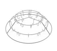 onlyfire Anneau de Fumage en INOX avec 24 Crochets pour Weber 57 cm Kettle et Smoker - Support de Suspension à 3 Niveaux pour Saumon, Bacon et Viande - Accessoire de Fumage à Chaud pour Kamado 61 cm