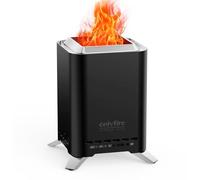 Onlyfire Brasero Carré 2 en 1 Portable, Foyer de Table Extérieur à Granulés ou Bois, Cheminée de Table Sûre avec Sac de Transport et Support de Pot, Noir