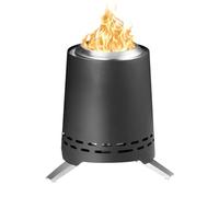 Onlyfire Brasero de Table avec Sac de Transport, Support | Mini Cheminée D'extérieur à Faible Dégagement de Fumée | Acier Inoxydable | Brûle Bois et Granulés | Noir | pour Camping, Jardin, Décoration