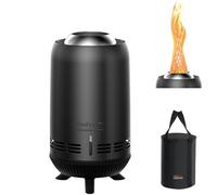 Onlyfire Cheminée de Table à Faible fumée avec Sac de Transport - en Acier Inoxydable - pour Jardin, terrasse, Balcon - Feu de Table pour granulés et Bois - 15 x 30,5 cm - Noir