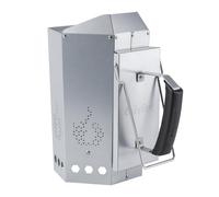 onlyfire Démarreur de Cheminée en Acier, Allume-Charbon pour Barbecues au Charbon, Poignée avec Écran Thermique, Support de Fixation, Briquet Compact Rapidfire, Cheminée D'allumage