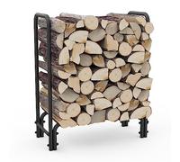 onlyfire Étagère en Acier pour Bois de Chauffage, 70,3 x 30 x 84,5 cm, Stockage Intérieur et Extérieur, Supports et Rangement, Noir