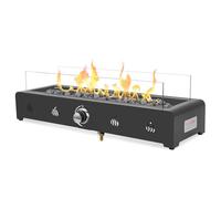 Onlyfire Foyer à gaz rectangulaire de 71,1 cm, 6,5 kW, monté en bas | Chauffage au gaz extérieur avec pierres de lave et pare-vent en verre, foyer au propane pour terrasse, jardin et extérieur