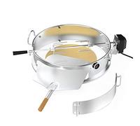 onlyfire Kit d'Anneaux à Pizza en INOX avec Rôtissoire pour Weber 57 cm, Tournebroche pour Rôtir Poulet et Pizza, Accessoire pour Barbecue à Charbon Weber Kettle 57 cm