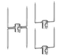 Onlyfire Kit de Fourchettes pour Tournebroche Électrique - Accessoire pour Rôtissoire Barbecue - Brochettes pour Broche Barbecue - Diamètre 16 mm - 3 Pièces