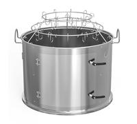 Onlyfire Kit de Grille de Fumior en Inox pour Weber 57 cm, Anneau de Fumage avec Support Suspendu et Crochets, Accessoire pour Barbecue à Charbon 57 cm, Transformer les BBQs en Fours et Fumoirs