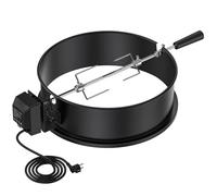 onlyfire Kit Rôtissoire Électrique pour Barbecue Weber 47 cm, Noir | Tournebroche pour BBQ Napoleon et Weber Kettle 47 cm, Moteur 220-240 V, Broche et 2 Fourchettes