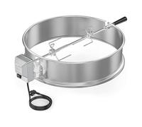 onlyfire Kit Rôtissoire Électrique pour Barbecue Weber 57 cm, Argenté | Tournebroche pour BBQ Napoleon et Weber Kettle 57 cm, Moteur 220-240 V, Broche et 2 Fourchettes, Inox