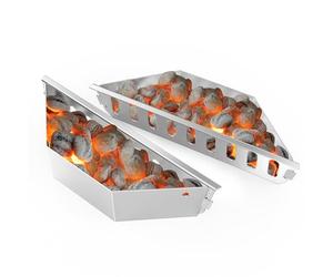 onlyfire Panier à Charbon pour Barbecue Weber 47/57/67 cm, Acier Inoxydable | Lot de 2 Char-Baskets pour Cuisson Directe et Indirecte, Compatibles avec Kettle, Compact Kettle et Napoleon