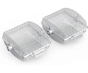 Onlyfire Panier de Cuisson en Inox pour Rotissoire, Accessoire pour Tourne Broche de Barbecue et Grille à Legumes, 17.5 x 15.5 x 10 cm, 2 Pièces