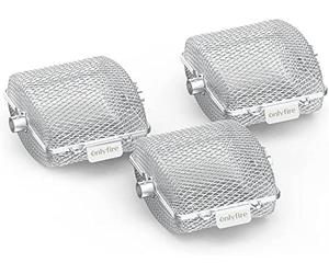 Onlyfire Panier de Cuisson en Inox pour Rotissoire, Accessoire pour Tourne Broche de Barbecue et Grille à Legumes, 17.5 x 15.5 x 10 cm, 3 Pièces