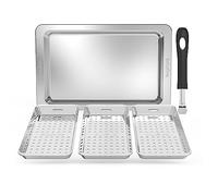 Onlyfire Panier Grille pour Barbecue Set, Panier à Barbecue, Panier à Légumes, Comprend 3 Panier à Griller Trous en Acier Inoxydable, Panier Cuisson pour la Cuisson des Poissons, Légumes ou Crevettes