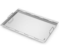 onlyfire Plancha pour Barbecue en Acier Inoxydable de 4mm D'épaisseur, Plaque de Barbecue avec Poignée, Plaque de Cuisson pour Weber Genesis ll 400 Series Barbecue à Gaz, 82,5 × 47 × 3,8cm, Argent