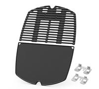 onlyfire Plaque de Cuisson Réversible et Grille de Cuisson pour Série Weber Q 200/2000 - Pièces de Rechange pour Weber 6559 et 7645 - Accessoires pour Barbecue en Fonte
