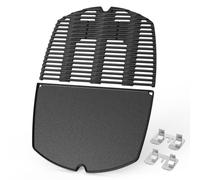 Onlyfire Plaque de Cuisson Réversible et Grille de Cuisson pour Série Weber Q 300/3000 - Pièces de Rechange pour Weber 6506 et 7646 - Accessoires pour Barbecue en Fonte