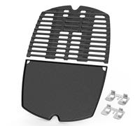 onlyfire Plaque de Cuisson Réversible et Grille de Cuisson pour Série Weber Q100/1000 - Pièces de Rechange pour Weber 7644 et 6558 - Accessoires pour Barbecue en Fonte
