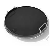 Onlyfire Plaque Plancha Ronde en Céramique Antiadhésive pour Big Green Egg et Kamado Joe de 47 cm, Accessoire pour Kamado 47cm, Plaque de Cuisson avec Poignée Amovible et Evacuation des Graisses