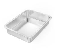 onlyfire Plat à Four de Rectangulaire en Inox, Grand Plat à Rôtir pour Gâteaux, Pizzas, Barbecue, Poulet Rôtir, 35.7 x 26.5 x 7 cm