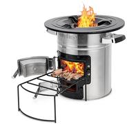Onlyfire Réchaud à fusée en acier inoxydable, réchaud de camping portable pour la randonnée, la cuisine en plein air, le camping, le pique-nique, le barbecue, la chasse, la pêche