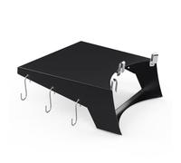 onlyfire Tablette Barbecue Weber 57 cm en Acier Noir - Support Desserte Amovible avec 3 Crochets - Accessoire Barbecue Weber Compatible Master-Touch et Original Kettle - sauf Modèle Compact