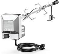 onlyfire Tourne Broche Électrique Universelle de 90 cm pour Barbecue à Gaz | Rôtissoire avec Moteur de BBQ et 2 Fourchettes, 4 W, 220-240 V, Poids Maximal 18 kg, Tige de Broche 8x8 mm