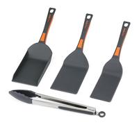Onlyfire Ustensiles Plancha Antiadhésifs 4 Pièces, Comprenant 1 Pelle, 2 Spatules et 1 Pince, Accessoires de Cuisine et Barbecue, Compatibles avec Les Plaques et Grils Revêtus