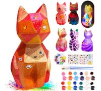 ONLYFUN Set de peinture pour chat lumière - chat 3D lumineux, set de création artistique avec Autocollants chat 3D, Fournitures d'art, Set créatif pour enfants, pour les 3 4 5 6 7 8 9 10 11 12 ans