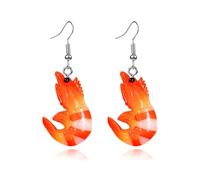 ONLYJUMP Boucles d'oreilles en PVC imitation poules frites pour femme - Fait à la main - Amusant - Pour barbecue - Jambes en résine - Ailes de poulet - Bijoux créatifs, Résine