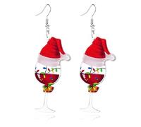 ONLYJUMP Boucles d'oreilles fantaisie en acrylique pour femme avec whisky jaune et vin rouge, Acrylique, Pas de gemme