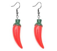 ONLYJUMP Boucles d'oreilles pendantes en forme de piment rouge pour femmes et filles - Jolies et amusantes - Imitation végétale - En résine