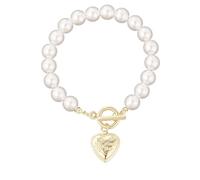 ONLYJUMP Lot de 5 bracelets empilables multicouches en argile avec cœur rouge pour femme - Bracelets extensibles en argile Heishi - Pour l'été, la plage, les vacances, Grand, Acier allié, Pas de