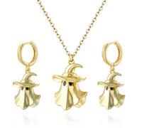 ONLYJUMP Parure de bijoux avec boucles d'oreilles pendantes fantôme 3D pour