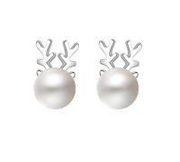 ONLYJUMP Petites boucles d'oreilles à tige pour femme - Plaqué or 18 carats - En forme de cerf - Avec strass - Délicates - Cadeau idéal, Zinc, unkown