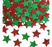 ONLYKXY Grand autocollant en mousse à paillettes en forme d'étoile pour vêtements, récompense, badge confettis pour sac, chapeau, carte artisanale, scrapbooking, décoration de fête (120, rouge et vert