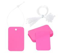 ONLYKXY Lot de 30 étiquettes cadeaux rectangulaires vierges en plastique avec ficelle pour prix, bagages, plantes, bijoux, artisanat, cour, vente, garage, marquage à suspendre (rose)