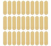 ONLYKXY Lot de 30 petites étiquettes vierges en cuir synthétique avec trous personnalisables, pour sacs à tricoter, chaussures, chapeaux, travaux manuels, jeans, bijoux (doré)