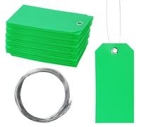 ONLYKXY Lot de 50 étiquettes vierges en plastique avec fil métallique pour jardin, plantes, cadeaux, bijoux, vêtements, vente de cour, fournitures de garage, étiquettes à suspendre (vert)