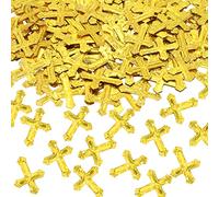ONLYKXY Lot de 520 confettis de table en forme de croix à paillettes pour anniversaire, mariage, Thanksgiving, fête, Saint-Valentin (doré)