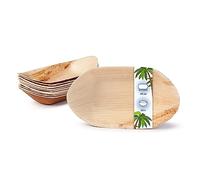 onlyleaf Palmware - Bol à feuilles de palmier I Vaisselle jetable biodégradable et compostable I Bols jetables servant, bol creux et bol snack I 50 pièces à forme de bateau de fête 20 cm
