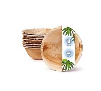 onlyleaf Palmware - Vaisselle jetable environnemental du papier palmier I 100 pièces bols ronds 275ml Ø13,5cm I Cuvette Salade - soupe - casse-croûte jetable très serviable