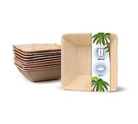 onlyleaf Palmware - Vaisselle jetable environnemental du papier palmier I 50 pièces bols rectangulaire 300ml 13cm I Cuvette Salade - soupe - casse-croûte jetable très serviable