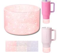 Onlymory Bottes en silicone pour Hydrojug Traveler 40 - 946 ml - Protection de fond de bottes pour HydroJug - Accessoires de protection (rose pêche transparent pailleté)