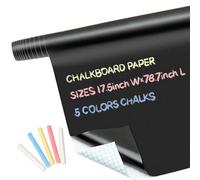 Onlynery Autocollant à Craie Noire,Grand Autocollant pour Tableau Noir | Papier Peint Tableau Noir pour Mur | Autocollants de Tableau Noir Auto-adhésifs Amovibles pour Salons et Chambres à