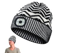 Onlynery Chapeau avec lumière - Lampe Frontale Rechargeable tricotée avec Chapeau LED | Bonnet Lumineux à 3 Modes, Lampe de Poche, Bas de Noël pour Hommes, père et Mari