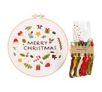 Onlynery Kits de Broderie de Noël, Stitches Practice Kit Couture Calendrier de l’Avent, Kit de Points de Croix avec Motifs et Instructions, Compte à rebours de 24 Jours pour Filles et Femmes