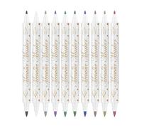 Onlynery Lot de 10 stylos pour peindre les ongles - Séchage rapide - Avec pointe fine - Outils de manucure - Pinceau de manucure - Pour lignes, contours, dessins, points, designs et