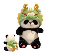 Onlynery Ours Panda en Peluche, Peluche Panda Dragon | Mascotte Douce et | du Nouvel an Lunaire - Ornement en Peluche de 25 cm, sensoriels en Peluche pour Les fêtes du Printemps Chinois