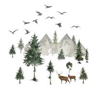 Onlynery Sticker Mural Montagne, Stickers muraux Arbre Stickers muraux Salle de Bain, Décor de pépinière boisée, Autocollants muraux Animaux Arbre, décor de pépinière Bricolage pour Salon, Chambre