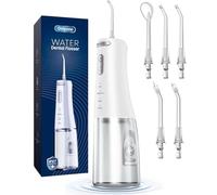 Onlyone Hydropulseur - Jet d'eau dentaire sans fil avec 4 modes de pression, 1500 à 2000 impulsions/min, réservoir de 300 ml, étanche IPX7, irrigateur buccal portable rechargeable pour appareils